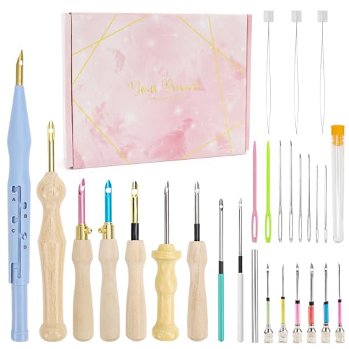 TUZHE 30 Stück Punch Needle Set Stickerei Starter Kit Einstellbare Stanznadel Werkzeug Embroidery Kit für Stickgarn Kreuzstich Anfänger DIY Nähen Stickerei TUZHE 30 Stück Punch Needle Set Stickerei Starter Kit Einstellbare Stanznadel Werkzeug Embroidery Kit für Stickgarn Kreuzstich Anfänger DIY Nähen Stickerei von TUZHE