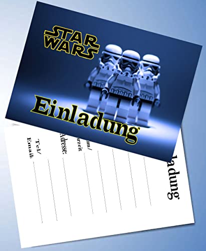 12 Einladungskarten & 12 Umschläge für Geburtstag Partys und Kindergeburtstag Kompatibel mit Star Wars Nr. 5 12 Einladungskarten & 12 Umschläge für Geburtstag Partys und Kindergeburtstag Kompatibel mit Star Wars Nr. 5 von TV-24