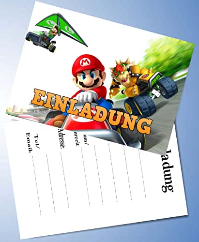 Einladungskarten 12er Set + 12 Umschläge Kindergeburtstag Kompatibel mit Super Mario Nr. 6 Einladungskarten 12er Set + 12 Umschläge Kindergeburtstag Kompatibel mit Super Mario Nr. 6 von TV-24
