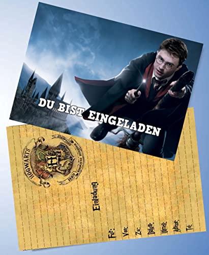 TV-24 12 Einladungskarten & 12 Umschläge für Geburtstag Partys und Kindergeburtstag Kompatibel mit Harry Potter Nr. 3 von TV-24