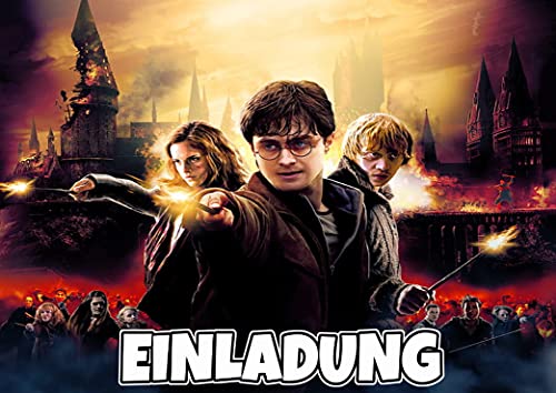 TV-24 12er Set Einladungskarten + 12 Umschläge für Geburtstag - Party Kindergeburtstag Kompatibel mit Harry Potter Nr. 5 von TV-24