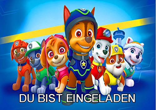 TV-24 Einladungskarten 12er Set inkl. 12 Umschläge Kompatibel mit Paw Patrol AMA 10 von TV-24