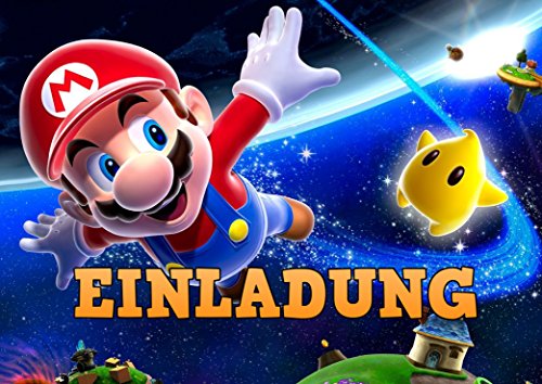 TV-24 Super Mario Einladungskarten 12er Set inkl. 12 Umschläge AMA5 von TV-24