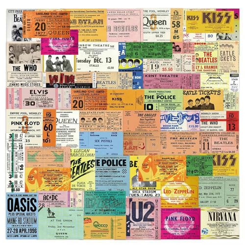 10/30/55 Stück Retro Rockband Tickets Graffiti Aufkleber Musik Ticket Aufkleber für Notebook Skateboard Gitarre Klassisch Cool Aufkleber Spielzeug 10/30/55 Stück Retro Rockband Tickets Graffiti Aufkleber Musik Ticket Aufkleber für Notebook Skateboard Gitarre Klassisch Cool Aufkleber Spielzeug von TVIVID