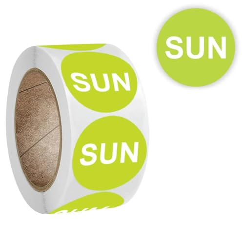 Etiketten für Wochentag, Montag und Sonntag, abnehmbare Mini-Wochenetiketten, selbstklebende Aufkleber für Tagebuch, Kalender, Schulbedarf, 500 Stück Etiketten für Wochentag, Montag und Sonntag, abnehmbare Mini-Wochenetiketten, selbstklebende Aufkleber für Tagebuch, Kalender, Schulbedarf, 500 Stück von TVIVID