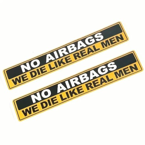 Lustiger Auto-Aufkleber mit Aufschrift "Caution No Airbags We Die Like Real Men", für Auto, Motorrad, LKW, Fahrrad, 2 Stück Lustiger Auto-Aufkleber mit Aufschrift "Caution No Airbags We Die Like Real Men", für Auto, Motorrad, LKW, Fahrrad, 2 Stück von TVIVID