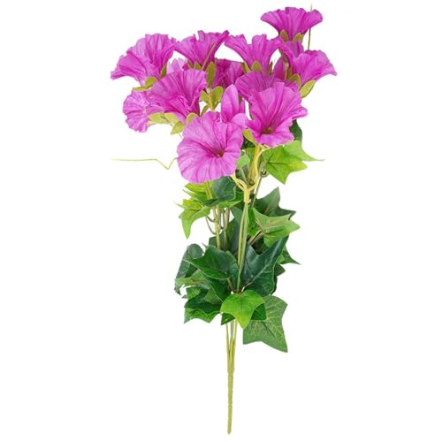 TVIVID 1 x künstliche Morning Glory Rebe Rose Simulation Petunie mit 7 Zweigen Home Decor Hochzeit Dekor Rot/Weiß/Gelb/Lila von TVIVID