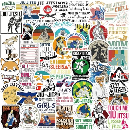 TVIVID Niedliche Jiu-Jitsu-Aufkleber, DIY-Tagebuch, Laptop, Gepäck, Skateboard, Graffiti-Aufkleber, lustig, klassisch, 50 Stück von TVIVID