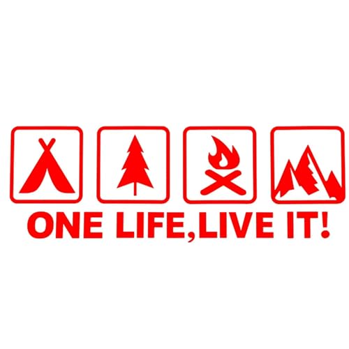 TVIVID One Life Live It Camping-Outdoor-Enthusiasten-Auto-Aufkleber, wildes Überleben, vierfacher Aufkleber für Fahrzeug, Fenster, Schwanz, Karosserie, Stoßstange TVIVID One Life Live It Camping-Outdoor-Enthusiasten-Auto-Aufkleber, wildes Überleben, vierfacher Aufkleber für Fahrzeug, Fenster, Schwanz, Karosserie, Stoßstange von TVIVID