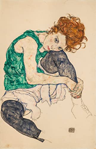 TVLAR Berühmte Gemälde Ölgemälde Kunstdruck Wandbilder Drucken Sitzende frau mit gebeugten Knien von egon schiele für Heimtextilien 60x90cm TVLAR Berühmte Gemälde Ölgemälde Kunstdruck Wandbilder Drucken Sitzende frau mit gebeugten Knien von egon schiele für Heimtextilien 60x90cm von TVLAR