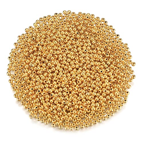4000 Stück Mini Acrylperlen Set, 4mm runde Perlen zum Auffädeln, Goldene Bastelperlen mit Loch, Schmuckperlen für Armbänder DIY Schmuck Ohrringherstellung Perlen 4000 Stück Mini Acrylperlen Set, 4mm runde Perlen zum Auffädeln, Goldene Bastelperlen mit Loch, Schmuckperlen für Armbänder DIY Schmuck Ohrringherstellung Perlen von TVNYOUJIA