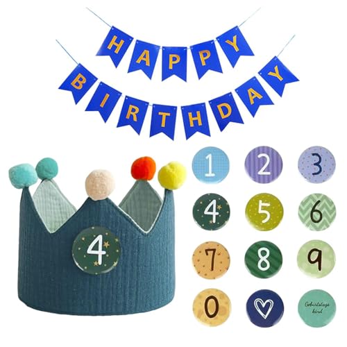 TVSVKWE 1 Set Kindergeburtstagshüte und 1 Set Geburtstagsflaggen, Geburtstagsparty-Zubehör, Partydekorationen, Foto-Requisiten. TVSVKWE 1 Set Kindergeburtstagshüte und 1 Set Geburtstagsflaggen, Geburtstagsparty-Zubehör, Partydekorationen, Foto-Requisiten. von TVSVKWE
