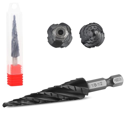 HSS Stufenbohrer 1/8-1/2“ 13 Stufen Konusbohrer M35 HSS AlTiN Coated, 1/4“ Hex Shank Step Bit zum Bohren von Löchern in Edelstahl, Kupfer, Aluminium, Holz, Kunststoff HSS Stufenbohrer 1/8-1/2“ 13 Stufen Konusbohrer M35 HSS AlTiN Coated, 1/4“ Hex Shank Step Bit zum Bohren von Löchern in Edelstahl, Kupfer, Aluminium, Holz, Kunststoff von TVWVT