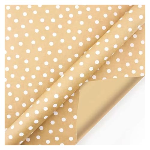 TWALOTPEX Geburtstagswrapping - Papier Kraft-Geschenkpapier mit Weihnachtsbaum und Schneeflocke und Schnurband, 43 x 100 cm pro Rolle for die Weihnachtsfeier(A) von TWALOTPEX