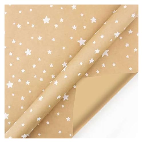 TWALOTPEX Geburtstagswrapping - Papier Kraft-Geschenkpapier mit Weihnachtsbaum und Schneeflocke und Schnurband, 43 x 100 cm pro Rolle for die Weihnachtsfeier(D) von TWALOTPEX
