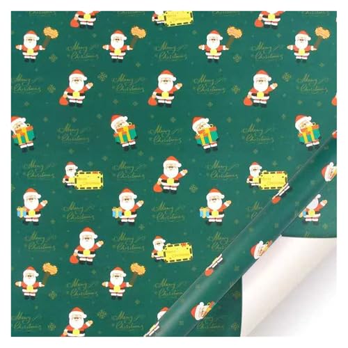 TWALOTPEX Geburtstagswrapping - Papier Kraft Santa Buffalo Plaid Geschenkpapier mit Polka Dots String Aufkleber 50 * 70 cm pro Rolle for Party Urlaub(D) von TWALOTPEX