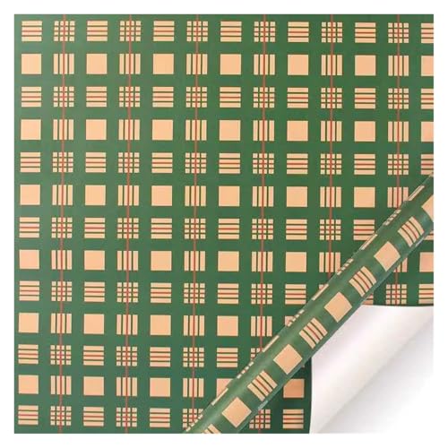 TWALOTPEX Geburtstagswrapping - Papier Kraft Santa Buffalo Plaid Geschenkpapier mit Polka Dots String Aufkleber 50 * 70 cm pro Rolle for Party Urlaub(F) von TWALOTPEX