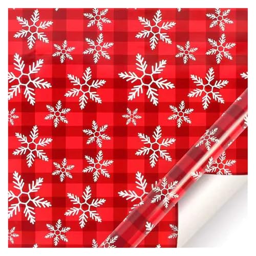 TWALOTPEX Geburtstagswrapping - Papier Weihnachtsbaumhaus, Weihnachtsmann-Geschenkpapier mit Schnurklebeband-Aufklebern, 50 x 70 cm pro Rolle for die Weihnachtsfeier(A) von TWALOTPEX