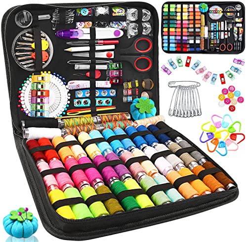 TWBEST 304pcs Nähset,Nähzubehör Set,Sewing Kit,43 Spulen Garn,Nähzeug für Zuhause mit Tragetasche,Premium Großformat Nähset für Anfänger,Kinder,Reisen,Camping und Familien (304) von TWBEST