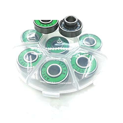 TWHNPGWR Lager 8PCS 608 Keramikkugel Skateboard Lager 8x22x12,6mm Integriertes Distanzlager for Longboard Drift Danceboard Spacer 608(Mix Random Color) von TWHNPGWR