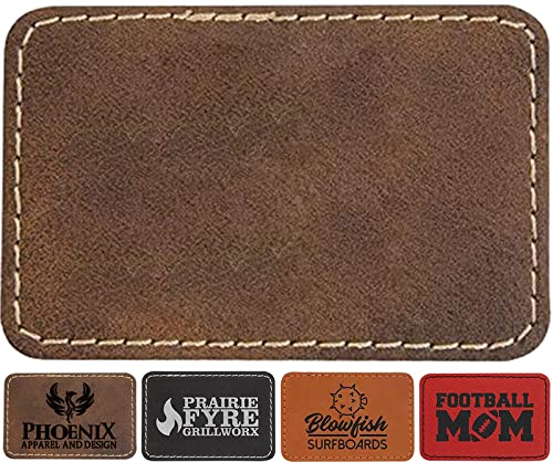Kunstleder/Leder-Patches/Blätter für Hut, Lasergravur, blanko, laserbar, gravierbar, Kunstleder mit Heißpress-Kleber, zum Aufbügeln, rechteckiger Lasergravierer, Ledermaterial (braun, 7,6 x 5,1 cm, 30 Kunstleder/Leder-Patches/Blätter für Hut, Lasergravur, blanko, laserbar, gravierbar, Kunstleder mit Heißpress-Kleber, zum Aufbügeln, rechteckiger Lasergravierer, Ledermaterial (braun, 7,6 x 5,1 cm, 30 von TWIG