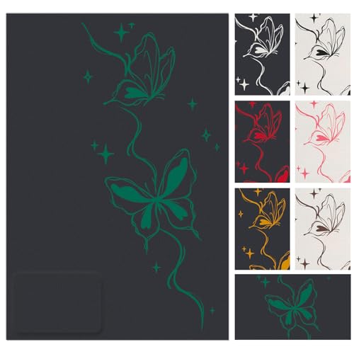 Schwarz-grüne Blanko-Leder-/Kunstleder-Patches/Blätter für Lasergravur, Hüte, zum Aufbügeln mit Heißpresse, selbstklebende Rückseite, laserbares Kunstleder-Material (5 Stück/Packung) von TWIG