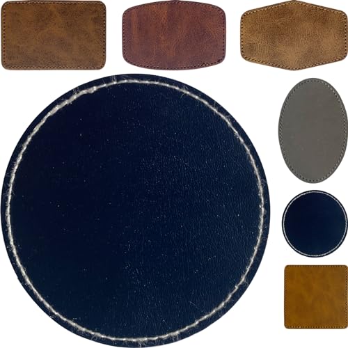 Schwarze runde Kunstleder-/Leder-Patches/Blätter mit selbstklebender Lasergravur, UV-Druck, Baseballmützen, LKW-Mützen, Beanie/Fedora-Wärmepresse, Lederblätter (30 Stück - 6,3 cm) von TWIG