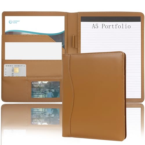 Padfolio-Ordner, Portfolio, Leder, Organizer, Ordner, Portfolio, Aufbewahrung, Klemmbrett mit Abdeckung für Rechtsblockhalter, Briefgröße, A5, Schreibblock, für Business, Schule, Büro Padfolio-Ordner, Portfolio, Leder, Organizer, Ordner, Portfolio, Aufbewahrung, Klemmbrett mit Abdeckung für Rechtsblockhalter, Briefgröße, A5, Schreibblock, für Business, Schule, Büro von TWINFALCONS