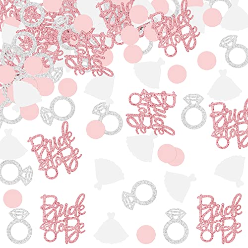 Brautdusche Tischdekorationen, Braut zukünftige Glitzerkonfetti, Diamantring, Kreispunkt, Hochzeitskleid, Konfetti, Verlobung, Junggesellinnenabschied, Hochzeitsdusche, Dekor (200 Stück) von TWO MUCH FUN