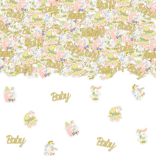Goose Babyparty-Dekorationen, 200 Stück, Blumen-Konfetti, alberne Gänse, Deko, niedliche Gänse, Geburtstagsdekoration, lustige Bauernhoftier-Gans, Party-Dekoration, Blume, Rasen, Partyzubehör von TWO WILD