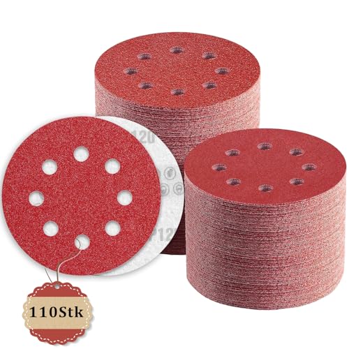 110 Stück Schleifpapier 125mm Klett 120 Körnung, 8 Loch Schleifscheiben 125mm Rund Klett für Exzenterschleifer by TWSTYFAL 110 Stück Schleifpapier 125mm Klett 120 Körnung, 8 Loch Schleifscheiben 125mm Rund Klett für Exzenterschleifer by TWSTYFAL von TWSTYFAL