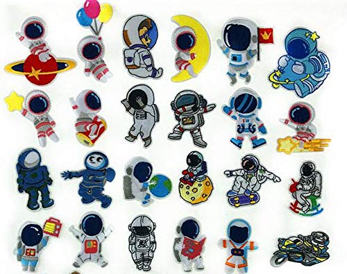 24 Stück Astronauten Patch, Abzeichen Patch Für Kleidung, Jacken, Rucksäcke, T-Shirt, Jeans von TX