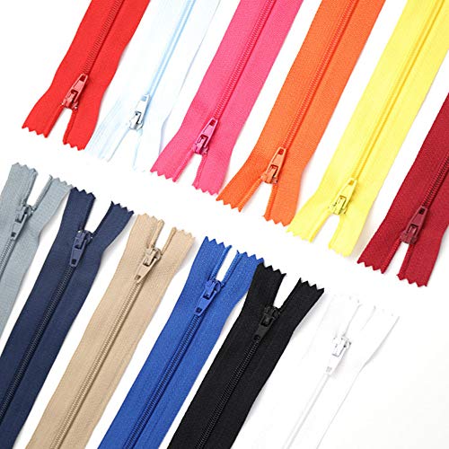 TX Zipper Sewing Zipper Nylon Resin Color Zipper 30cm with Ring 12 Colour Spule Zipper von TX
