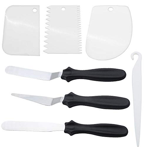 TXErfolg 7 Stück Streichpalette Set inklusive 3 Stück Edelstahl Winkelpalette und 3 Stück Icing Smoother und 1 Stück Kuchenlöser für Torte Dekorieren Kuchen Präzision Backen Gebäck Muffins TXErfolg 7 Stück Streichpalette Set inklusive 3 Stück Edelstahl Winkelpalette und 3 Stück Icing Smoother und 1 Stück Kuchenlöser für Torte Dekorieren Kuchen Präzision Backen Gebäck Muffins von TXErfolg