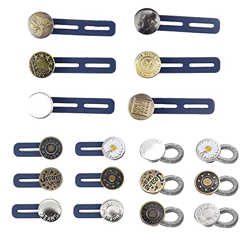 Knopfverlängerung für Hosen 18 Stück Taillenverlängerung Jeansknopf aus ALU und Silikon Elastische Kragenverlängerungen für Jeans Hosen Röcke Shirts für Damen und Herren| Bronze Silber Knopfverlängerung für Hosen 18 Stück Taillenverlängerung Jeansknopf aus ALU und Silikon Elastische Kragenverlängerungen für Jeans Hosen Röcke Shirts für Damen und Herren| Bronze Silber von TXErfolg