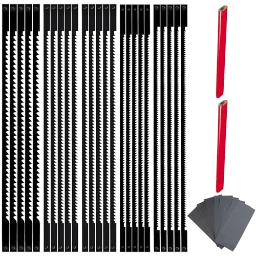 TXErfolg Dekupiersägeblatt Set 20 STK Dekupiersägeblatt 133mm mit 8 STK Schleifpapier P120-P2500 und 2 HB-Bleistift Laubsägeblätter mit Stift 10/15/18/20/24 Zähne für Dekupiersägen für Holzbearbeitung TXErfolg Dekupiersägeblatt Set 20 STK Dekupiersägeblatt 133mm mit 8 STK Schleifpapier P120-P2500 und 2 HB-Bleistift Laubsägeblätter mit Stift 10/15/18/20/24 Zähne für Dekupiersägen für Holzbearbeitung von TXErfolg