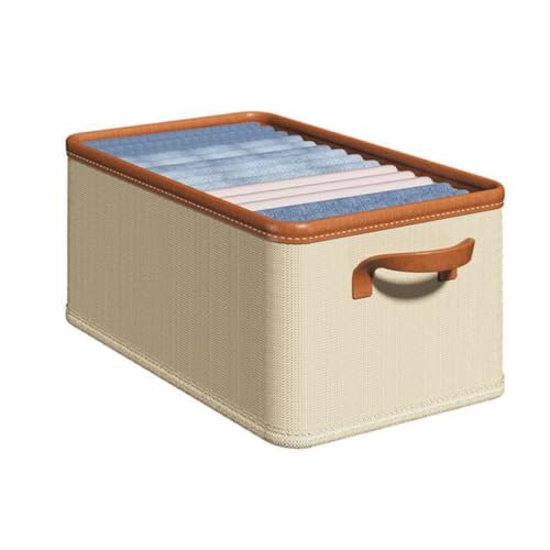 TXHFYKH Faltbare Aufbewahrungsboxen für Kleidung, Kleideraufbewahrungstasche, dicker Stoff, Aufbewahrungsbehälter mit robusten Griffen, für Pullover, Mäntel, T-Shirts, Decken, 25 l, Beige TXHFYKH Faltbare Aufbewahrungsboxen für Kleidung, Kleideraufbewahrungstasche, dicker Stoff, Aufbewahrungsbehälter mit robusten Griffen, für Pullover, Mäntel, T-Shirts, Decken, 25 l, Beige von TXHFYKH