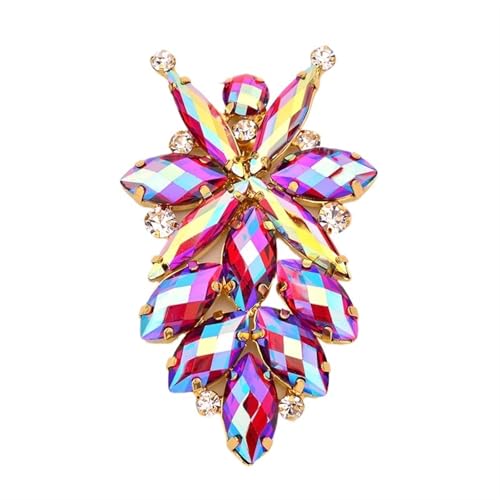 TXLEAPEY 2 Stück Nähen Rose AB Glas Blume Strass Gold Klaue Kristall Applikation mit Einstellung Flatback Strass Nähen auf Steine(30mm Rose AB) von TXLEAPEY