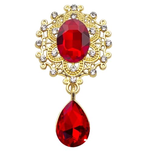 TXLEAPEY Charm-Blumenbrosche, 10 Stück, 25 x 45 MM, Kristallgold, Flache Rückseite, 2019, Hochzeit, Weinglas, Ornament, Dekoration, Basteln, Scrapbooking(1.Red) von TXLEAPEY