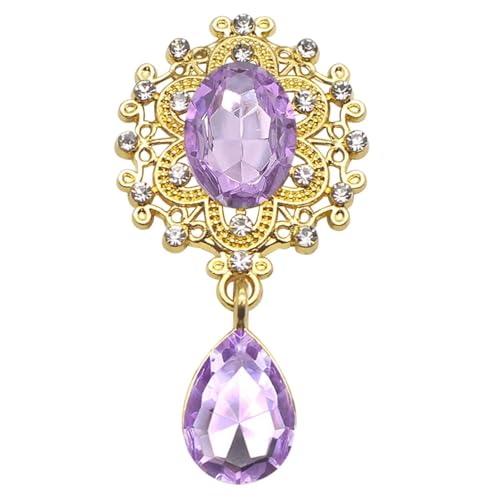 TXLEAPEY Charm-Blumenbrosche, 10 Stück, 25 x 45 MM, Kristallgold, Flache Rückseite, 2019, Hochzeit, Weinglas, Ornament, Dekoration, Basteln, Scrapbooking(11.Light Purple) von TXLEAPEY