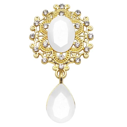 TXLEAPEY Charm-Blumenbrosche, 10 Stück, 25 x 45 MM, Kristallgold, Flache Rückseite, 2019, Hochzeit, Weinglas, Ornament, Dekoration, Basteln, Scrapbooking(13.White) von TXLEAPEY