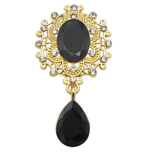 TXLEAPEY Charm-Blumenbrosche, 10 Stück, 25 x 45 MM, Kristallgold, Flache Rückseite, 2019, Hochzeit, Weinglas, Ornament, Dekoration, Basteln, Scrapbooking(14.Black) von TXLEAPEY
