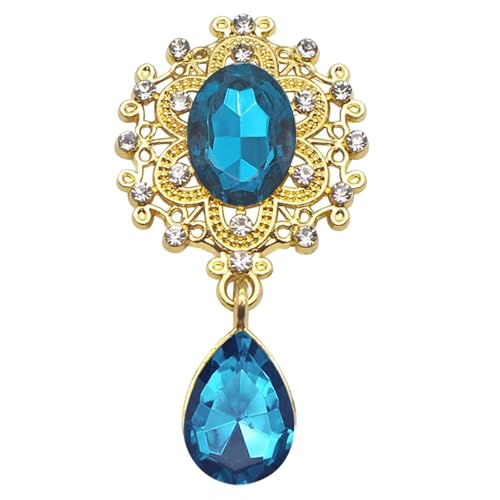 TXLEAPEY Charm-Blumenbrosche, 10 Stück, 25 x 45 MM, Kristallgold, Flache Rückseite, 2019, Hochzeit, Weinglas, Ornament, Dekoration, Basteln, Scrapbooking(15.Peacock Blue) von TXLEAPEY