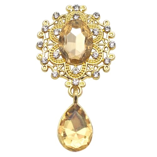 TXLEAPEY Charm-Blumenbrosche, 10 Stück, 25 x 45 MM, Kristallgold, Flache Rückseite, 2019, Hochzeit, Weinglas, Ornament, Dekoration, Basteln, Scrapbooking(16.Light Coffee) von TXLEAPEY