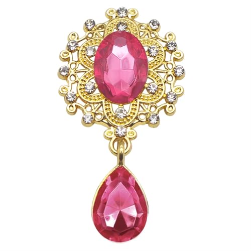 TXLEAPEY Charm-Blumenbrosche, 10 Stück, 25 x 45 MM, Kristallgold, Flache Rückseite, 2019, Hochzeit, Weinglas, Ornament, Dekoration, Basteln, Scrapbooking(17.Magenta) von TXLEAPEY