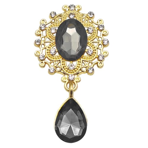 TXLEAPEY Charm-Blumenbrosche, 10 Stück, 25 x 45 MM, Kristallgold, Flache Rückseite, 2019, Hochzeit, Weinglas, Ornament, Dekoration, Basteln, Scrapbooking(18.Grey) von TXLEAPEY