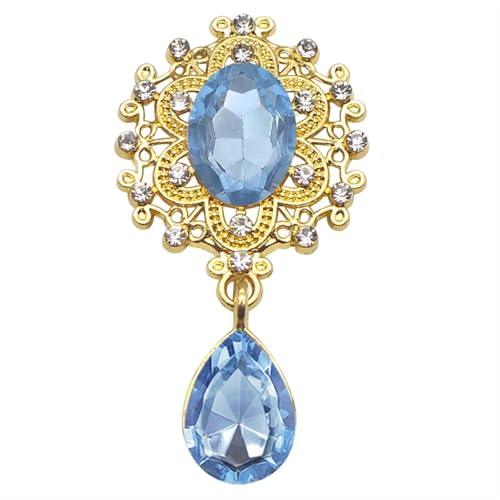 TXLEAPEY Charm-Blumenbrosche, 10 Stück, 25 x 45 MM, Kristallgold, Flache Rückseite, 2019, Hochzeit, Weinglas, Ornament, Dekoration, Basteln, Scrapbooking(20.Light Blue) von TXLEAPEY