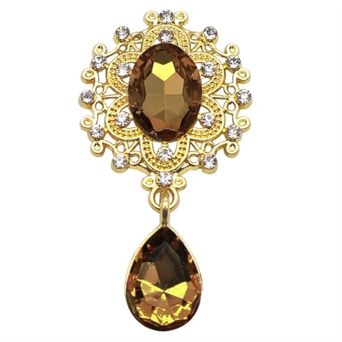TXLEAPEY Charm-Blumenbrosche, 10 Stück, 25 x 45 MM, Kristallgold, Flache Rückseite, 2019, Hochzeit, Weinglas, Ornament, Dekoration, Basteln, Scrapbooking(21.Brown) von TXLEAPEY