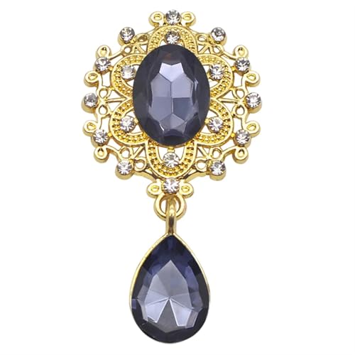 TXLEAPEY Charm-Blumenbrosche, 10 Stück, 25 x 45 MM, Kristallgold, Flache Rückseite, 2019, Hochzeit, Weinglas, Ornament, Dekoration, Basteln, Scrapbooking(Blue) von TXLEAPEY