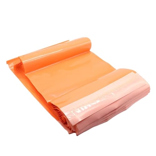 TXLEAPEY Grüne Kuriertasche aus Kunststoff, Express-Verpackungstasche, Dicke Kleidung, wasserdichte Versandtaschen, selbstverschließende Umschlagbeutel, viele(Orange,100 PCS-32X45cm) von TXLEAPEY